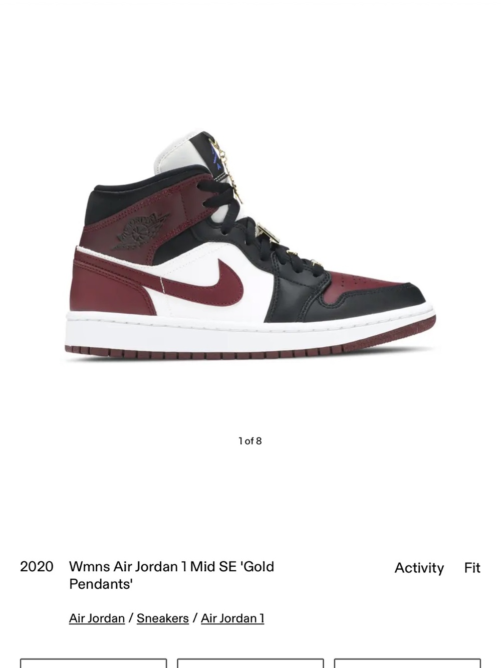 Jordan Wmns Air Jordan 1 Mid SE - White/Black/Burgundy
